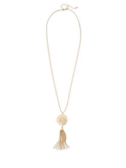 Disc & Tassel Pendant Necklace - New York & Company