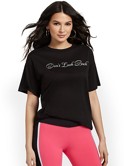 Don't Look Back Oversized Graphic Tee - New York & Company