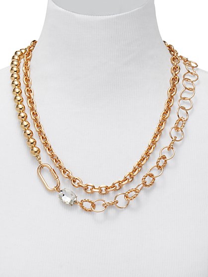 Double-Chain Layered Necklace - New York & Company