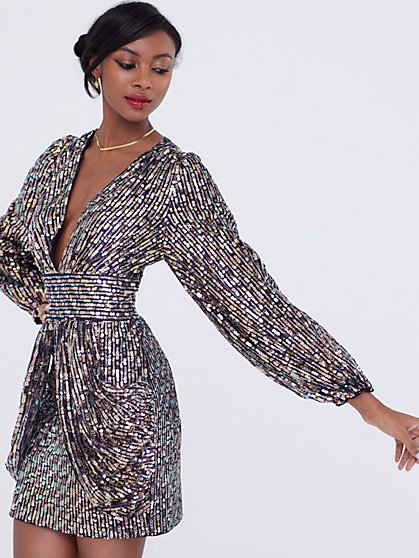 Draped Sequin Dress - Gabrielle Union Collection - New York & Company