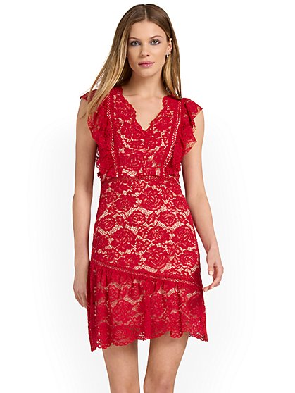 Drop-Waist Lace Dress - Lena - New York & Company