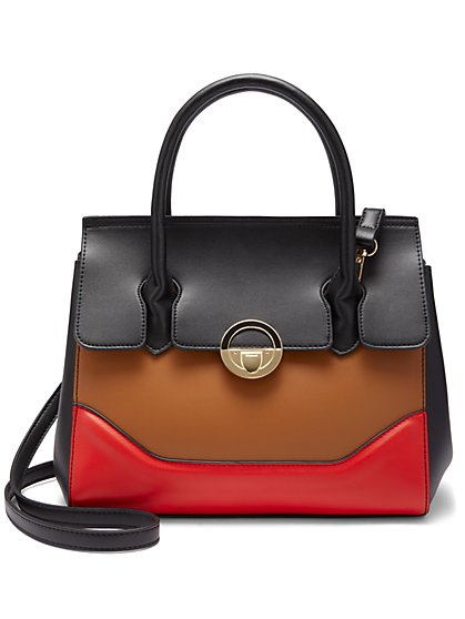 Faux-Leather Colorblock Shoulder Bag - New York & Company