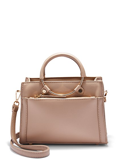 Faux-Leather Top Handle Crossbody Bag - New York & Company