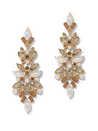 Women S Earrings New York Company Faux Pearl Stone Statement Earring New York Company