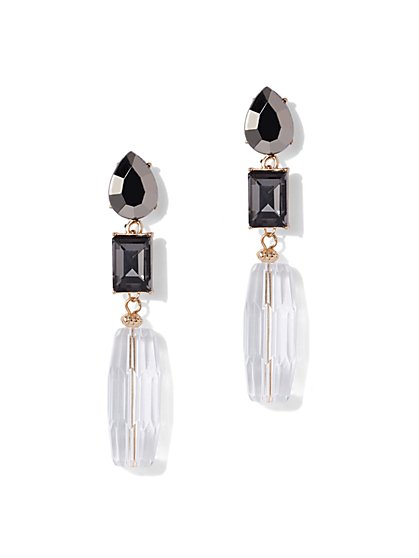 Women S Earrings New York Company Faux Stone Goldtone Linear Drop Earring New York Company