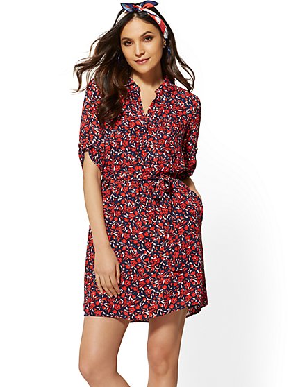 Orange Shirt Dress