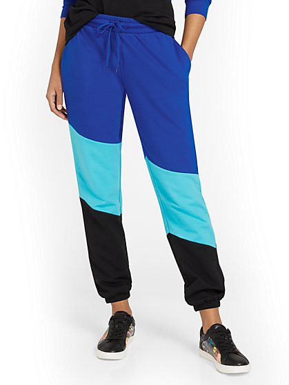 French Terry Colorblock Jogger Pant - New York & Company