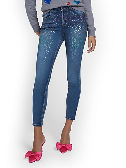 Gem-Detail Super-Skinny Jeans - New York & Company