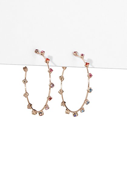 Gemstone Hoop Earrings - New York & Company