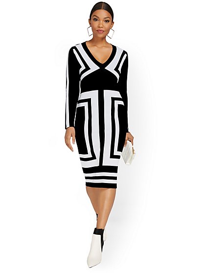 Geometric-Print Sheath Dresss - New York & Company