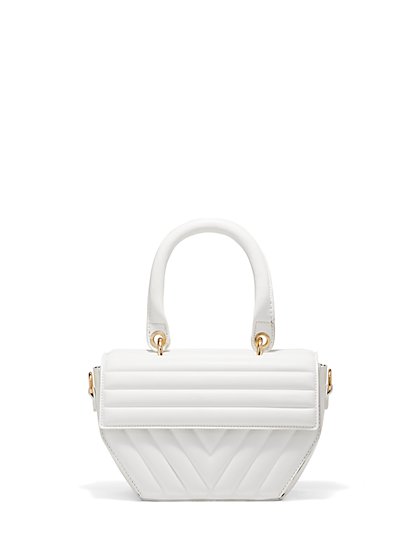 Geometric-Structured Top-Handle Bag - New York & Company