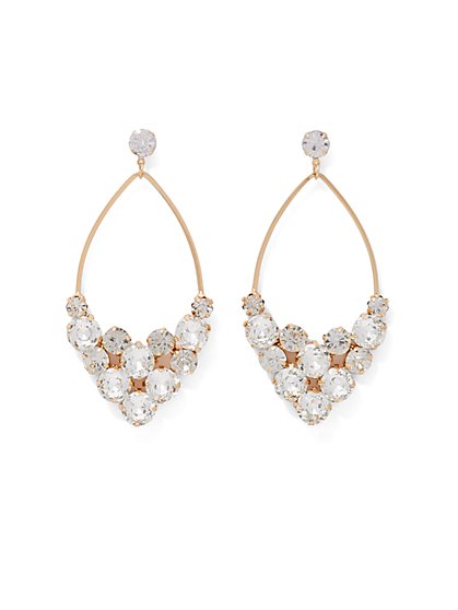 Gold-Tone Gemstone Drop Earrings - New York & Company