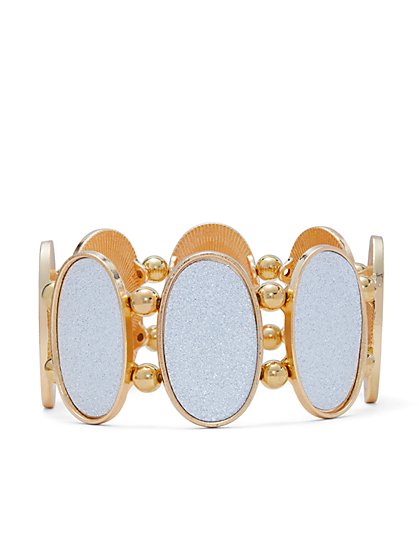 Gold-Tone Oval-Accent Cuff Bracelet - New York & Company