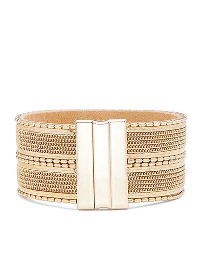 Gold-Tone Textured Cuff Bracelet - New York & Company