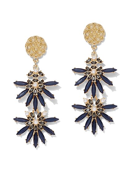 Women S Earrings New York Company Goldtone Double Drop Earring New York Company