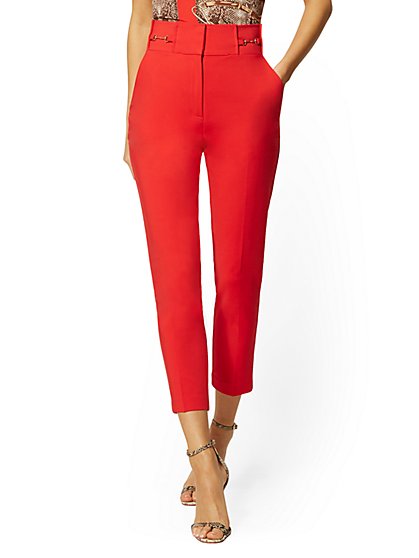 red suit pants womens
