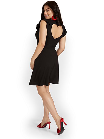 Heart Cut-Out Flare Dress - New York & Company