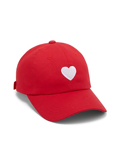 Heart-Embroidered Baseball Hat - New York & Company