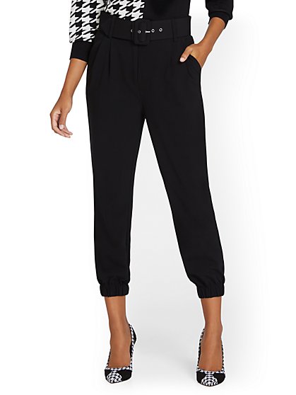 High-Waisted Belted Jogger Pant - Essential Stretch - 7th Avenue - New York & Company