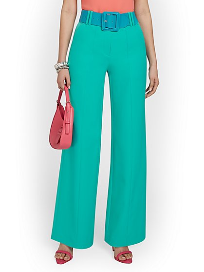 High-Waisted Double-Button Wide-Leg Pant - New York & Company