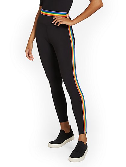 High-Waisted Rainbow-Stripe Pocket Legging - City Contour - New York & Company