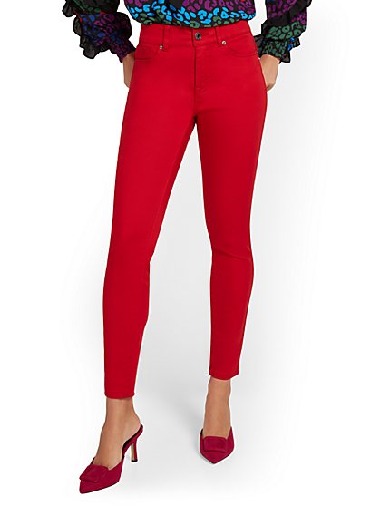 High-Waisted Super Skinny Jeans - Coco Red - New York & Company