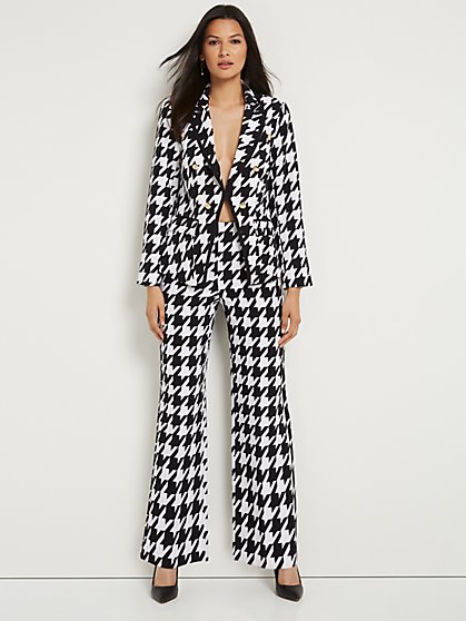 Houndstooth High-Waisted Wide-Leg Pant - New York & Company
