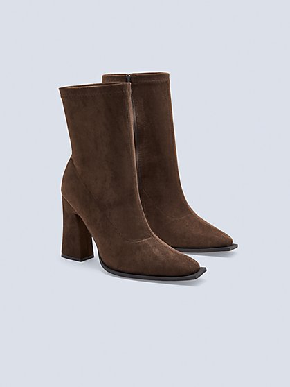 Imaan Brown Sock Bootie - Gabrielle Union Collection - New York & Company