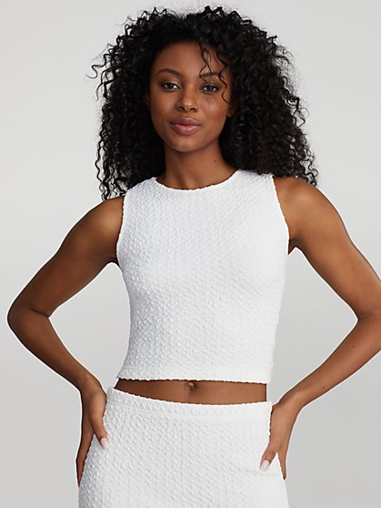 Jeze Sleeveless Crop Bubble Top - Gabrielle Union Collection - New York & Company