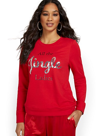 Jingle Graphic Sweatshirt - New York & Company