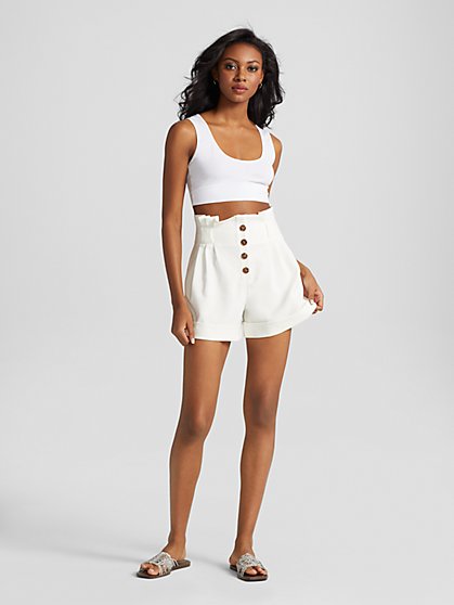 Kamaria Button-Front Short - Gabrielle Union Collection - New York & Company