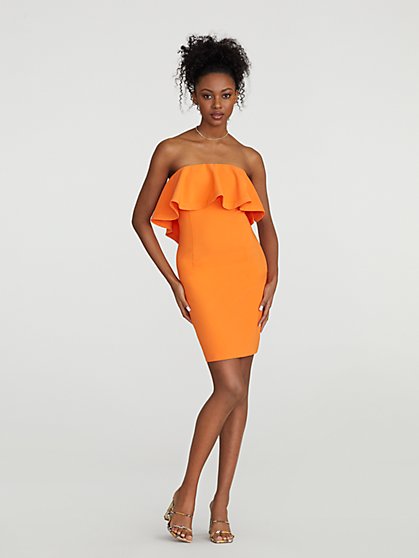 Kami Strapless Ruffle-Front Dress - Gabrielle Union Collection - New York & Company