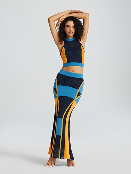 Kayin Colorblock Maxi Sweater Skirt - Gabrielle Union Collection - New York & Company