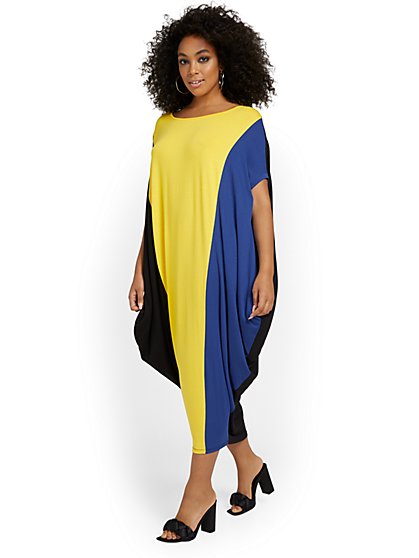 Knit Colorblock Caftan Maxi Dress - New York & Company