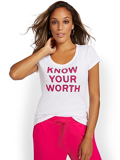 Know Your Worth Graphic Tee - New York & Company