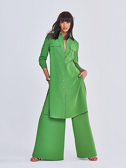 Kris Button-Front Maxi Shirt - Gabrielle Union Collection - New York & Company