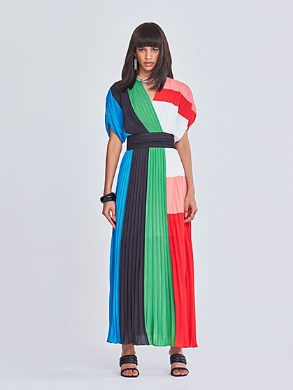 Kyrie Colorblock Pleated Maxi Dress - Gabrielle Union Collection - New York & Company