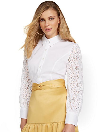 Lace-Sleeve Madison Shirt - New York & Company