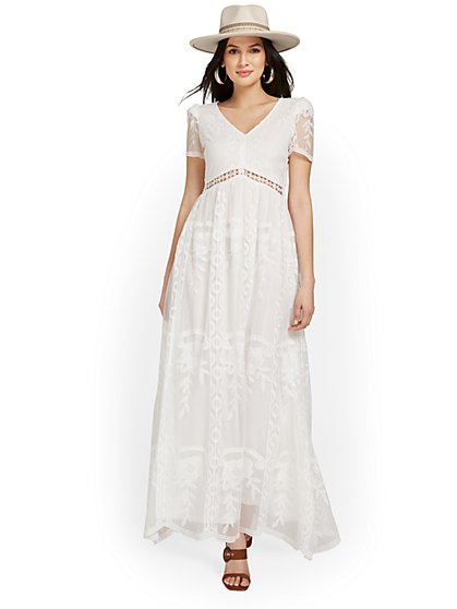 Lace V-Neck Maxi Dress - New York & Company