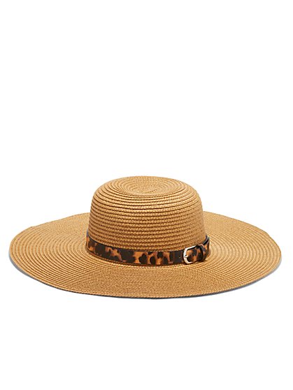 Leopard-Band Straw Hat - Justin Taylor - New York & Company