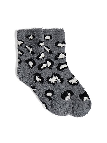 Leopard-Print Cozy Socks - New York & Company