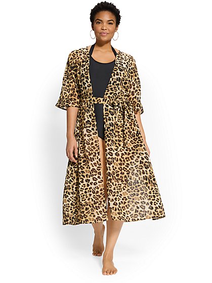 Leopard-Print Maxi Cover-Up - NY&C Swimwear - New York & Company