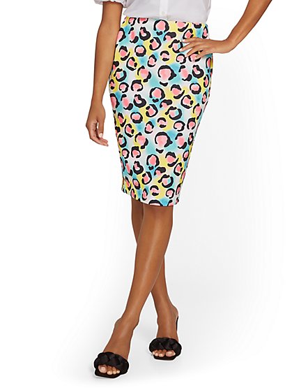 Leopard-Print Scuba Pencil Skirt - New York & Company