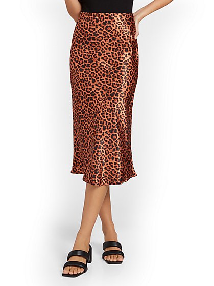 Leopard-Print Slip Skirt - New York & Company