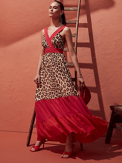 Leopard-Print Tiered Maxi Dress - New York & Company