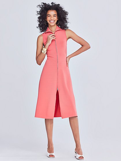 Leticia Zip-Front Flare Dress - Gabrielle Union Collection - New York & Company
