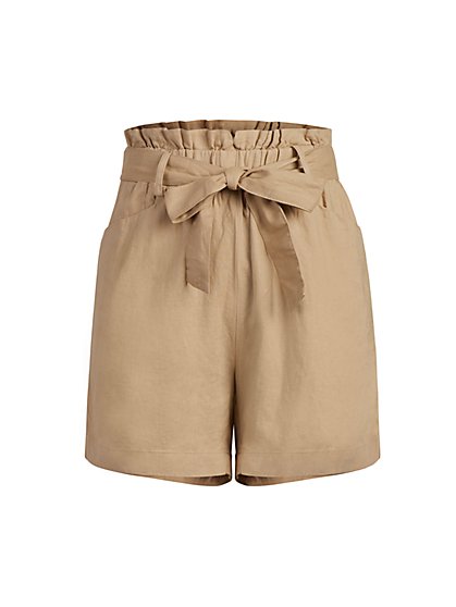 high waisted khaki bermuda shorts