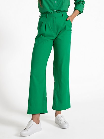 Linen Pleated Trouser - Crescent - New York & Company