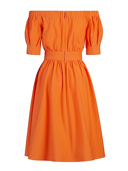 eva mendes orange dress