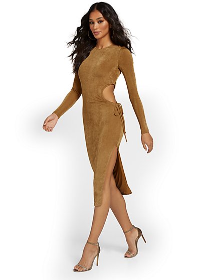 Long-Sleeve Cut-Out Bodycon Dress - Lena - New York & Company